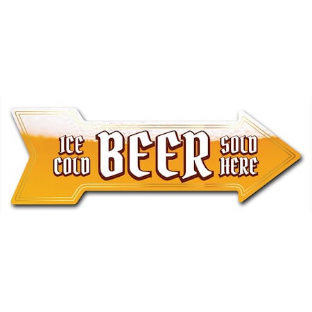 Ice Cold Beer 2 Arrow Decal Funny Home Decor 36in Wide